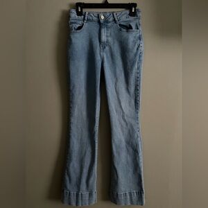 Bagatelle Collection Womens 27 light blue high rise wide leg stretch jeans